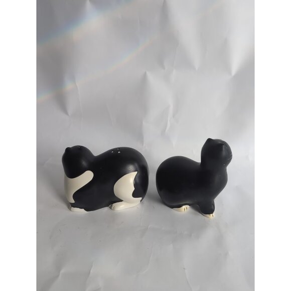 Cat Salt and Pepper Shakers by Sakura Black and White Warren Kimble - Picture 4 of 6